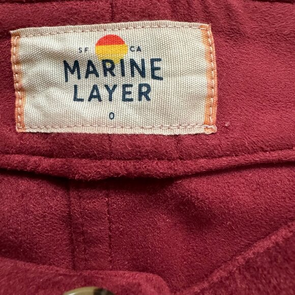 Marine Layer Myra Mini Skirt Cabernet Button Front Pockets sz 0 new - Picture 5 of 10